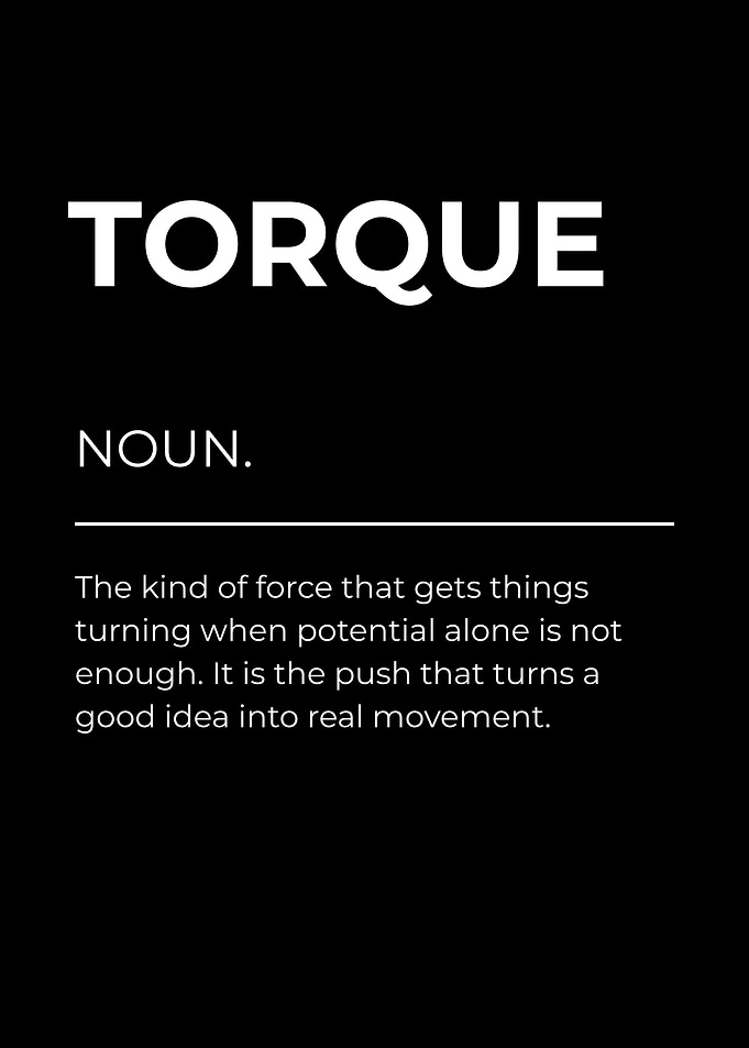 Torque Definition Poster – Momentum, Drive & Execution Mindset