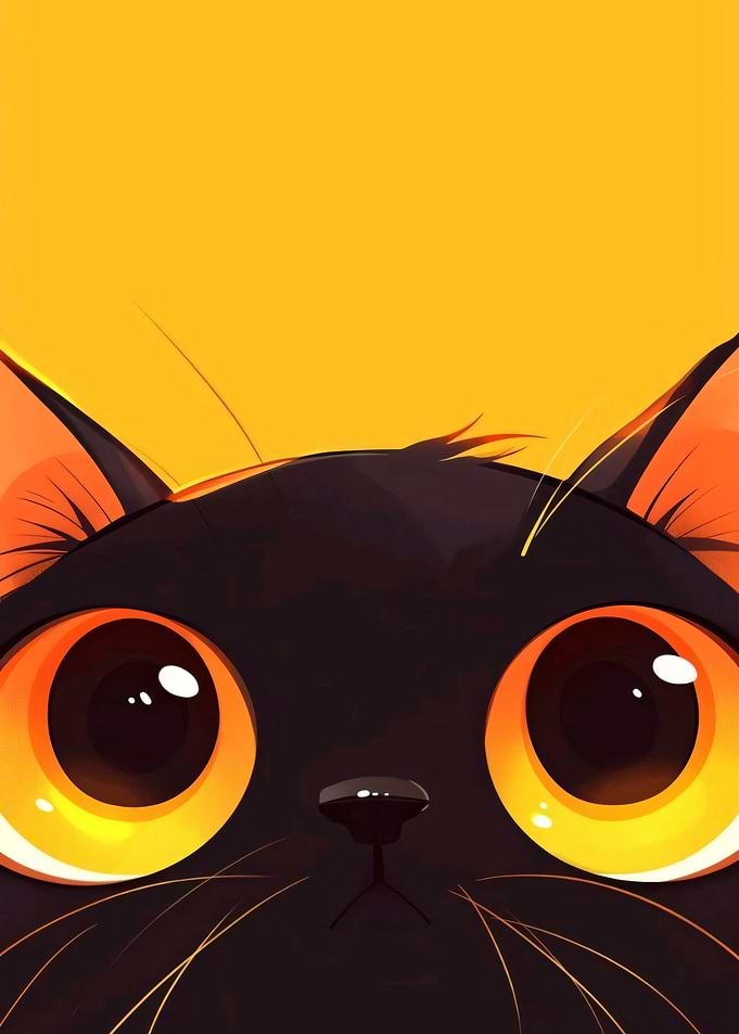 Close-up of a Cute Black Cat