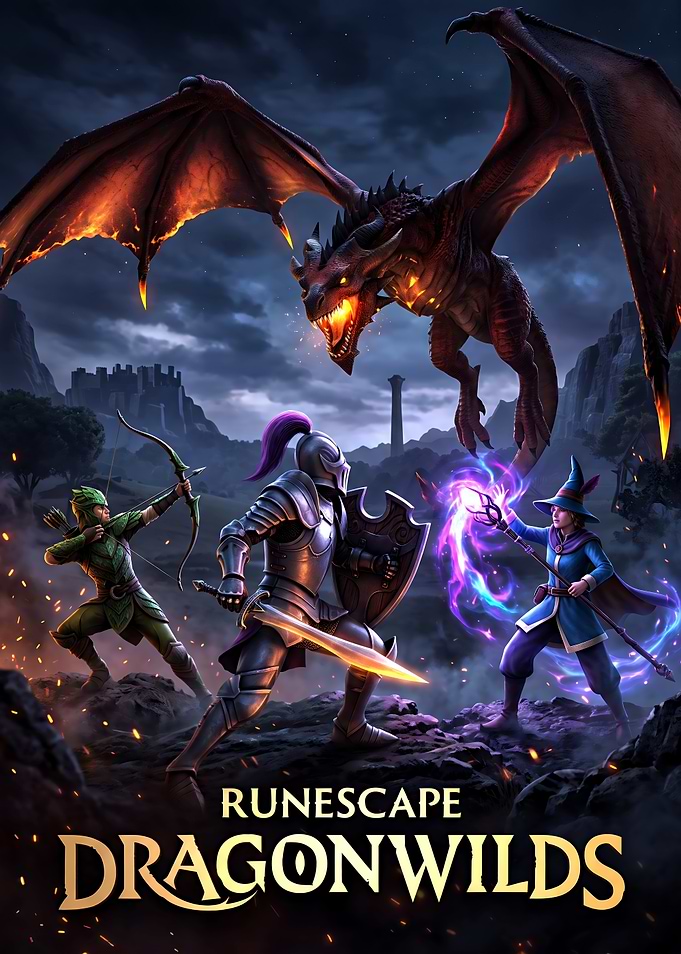 Runescape Dragonwilds Fantasy Battle Poster