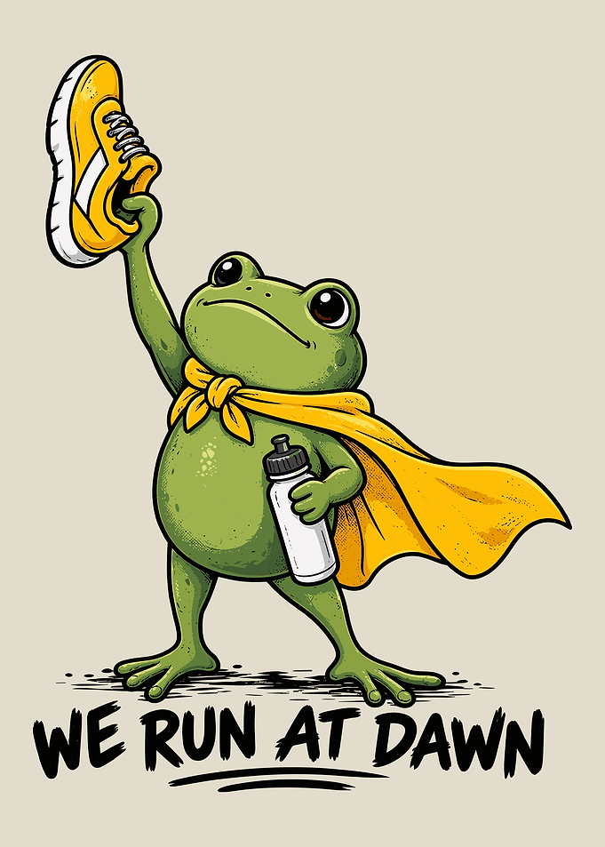 Superhero Frog Running Illustration
