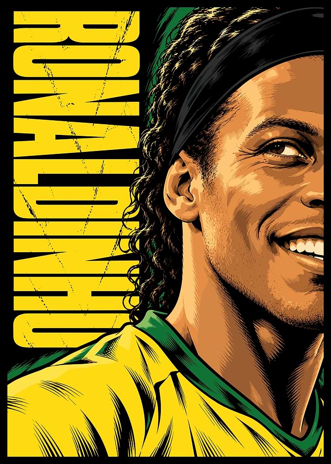 Ronaldinho Soccer Legend Portrait Poster