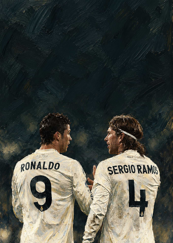 Ronaldo and Sergio Ramos Oil Painting