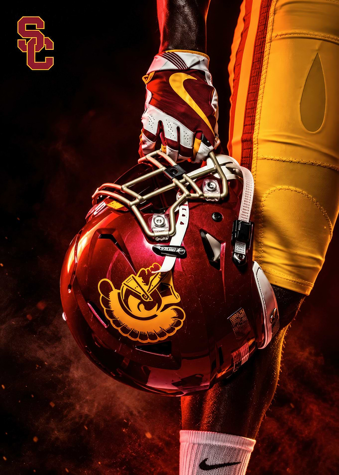 USC Trojans Football Helmet Close-up