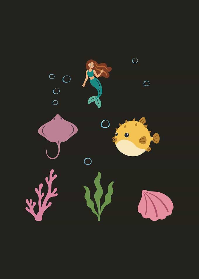 Mermaid Underwater Kids Ray