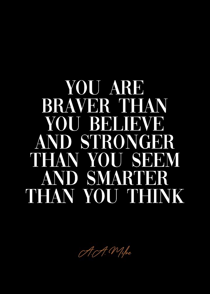 A.A. Milne Inspirational Quote Poster