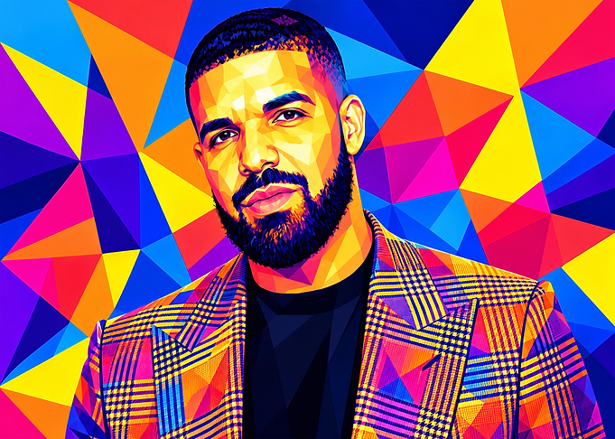 Drake Low Poly Pop Art Portrait