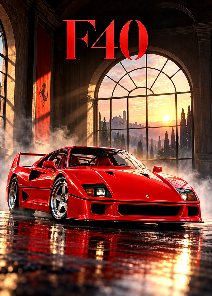 Ferrari F40 in Italian Villa