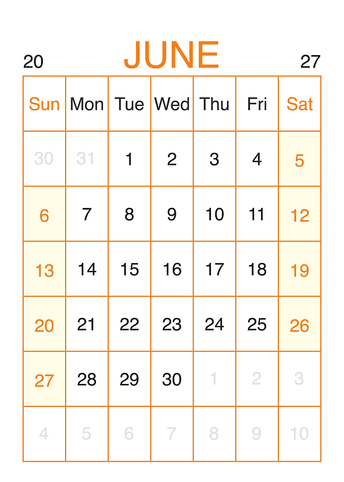 June 2027 Calendar Page