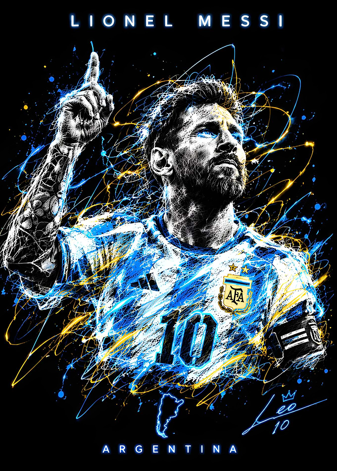 Lionel Messi Argentina Soccer Art