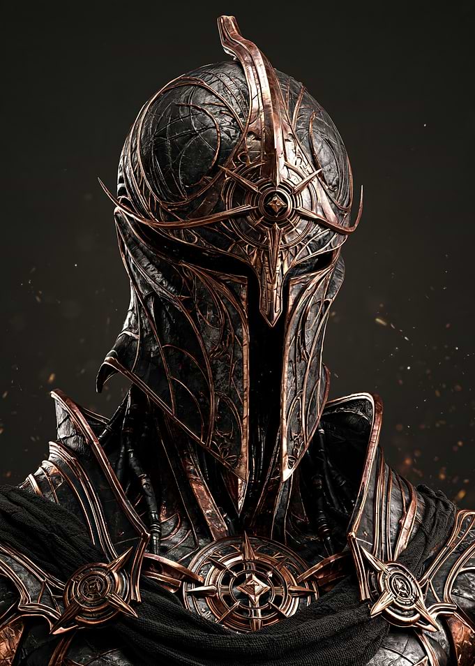 Ornate Dark Fantasy Copper Knight Armor