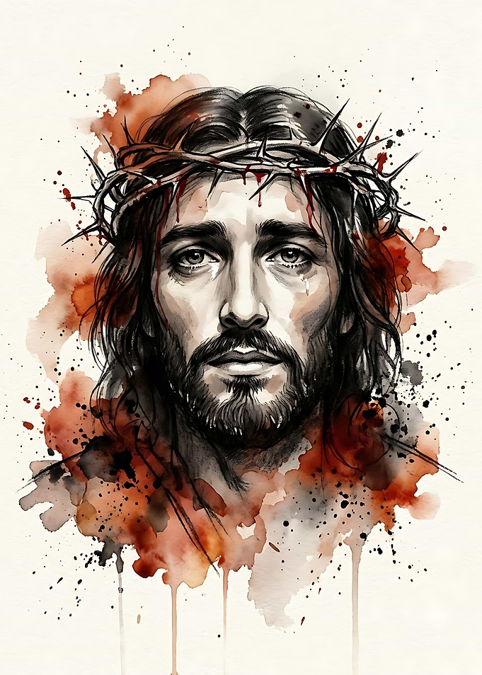 Watercolor Portrait of Jesus Christ