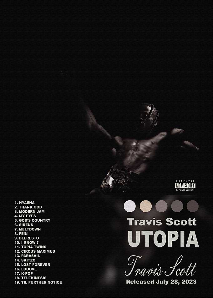 Travis Scott Utopia Album Tracklist Poster