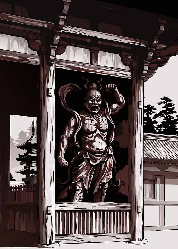 Nio Guardian Statue at Japanese Temple