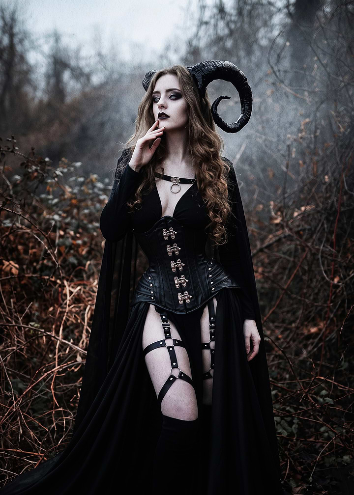 Gothic Horned Succubus Fantasy Portrait
