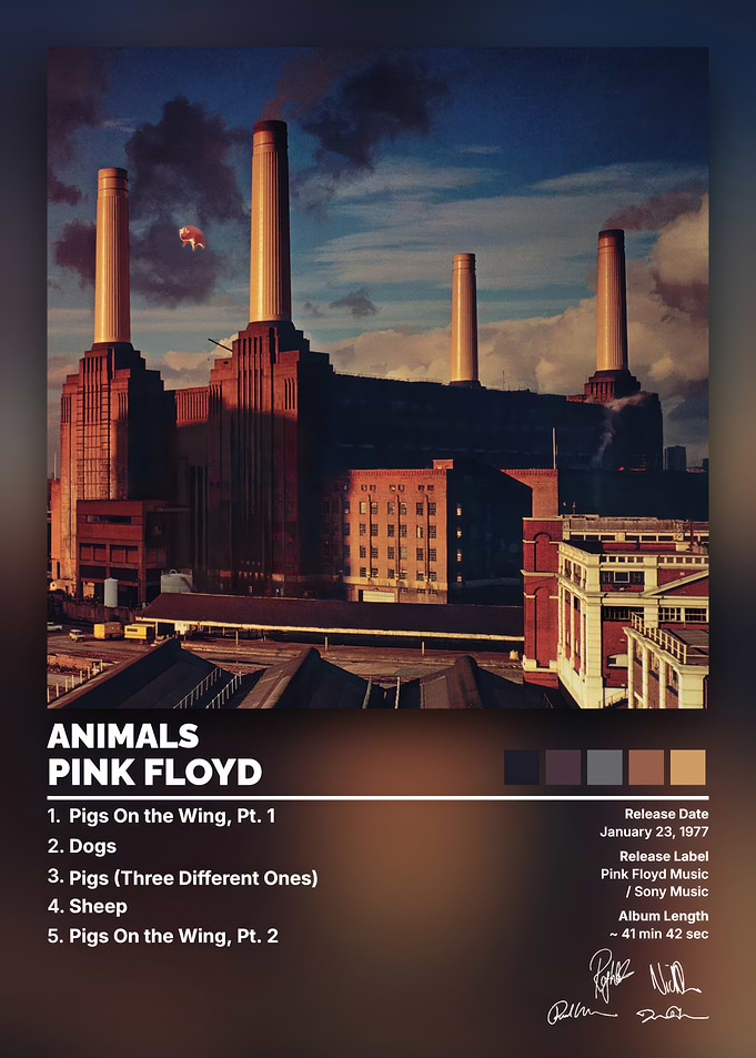 Pink Floyd Animals Album Poster