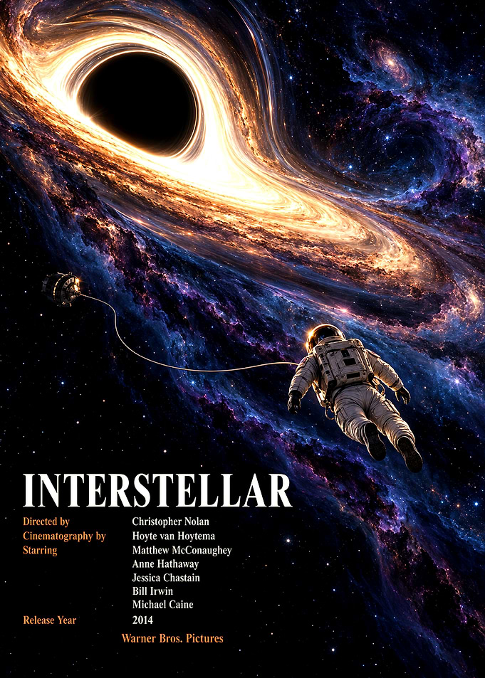 Interstellar Movie Poster with Black Hole