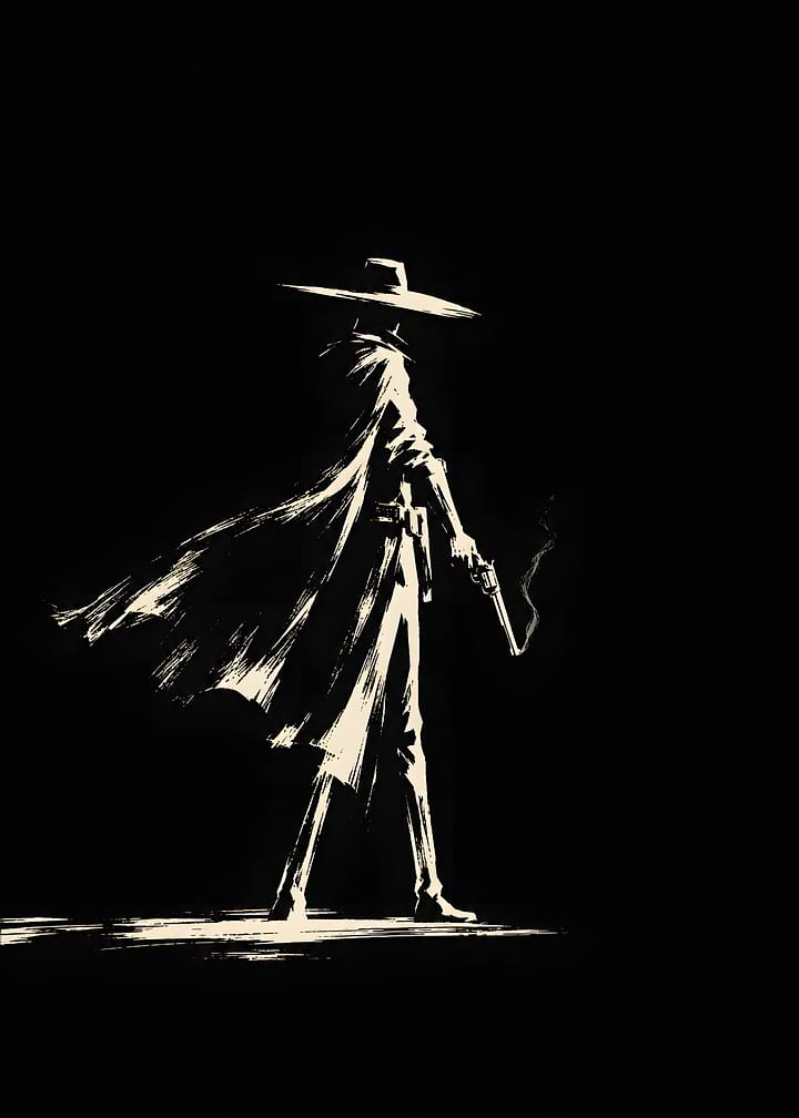 Shadow Western Gunslinger Silhouette