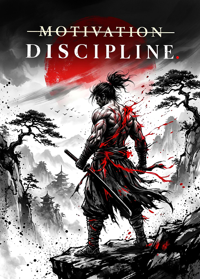 Motivation Discipline Samurai Warrior Poster