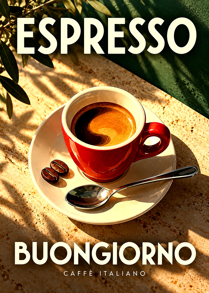 Italian Espresso Morning Coffee Poster