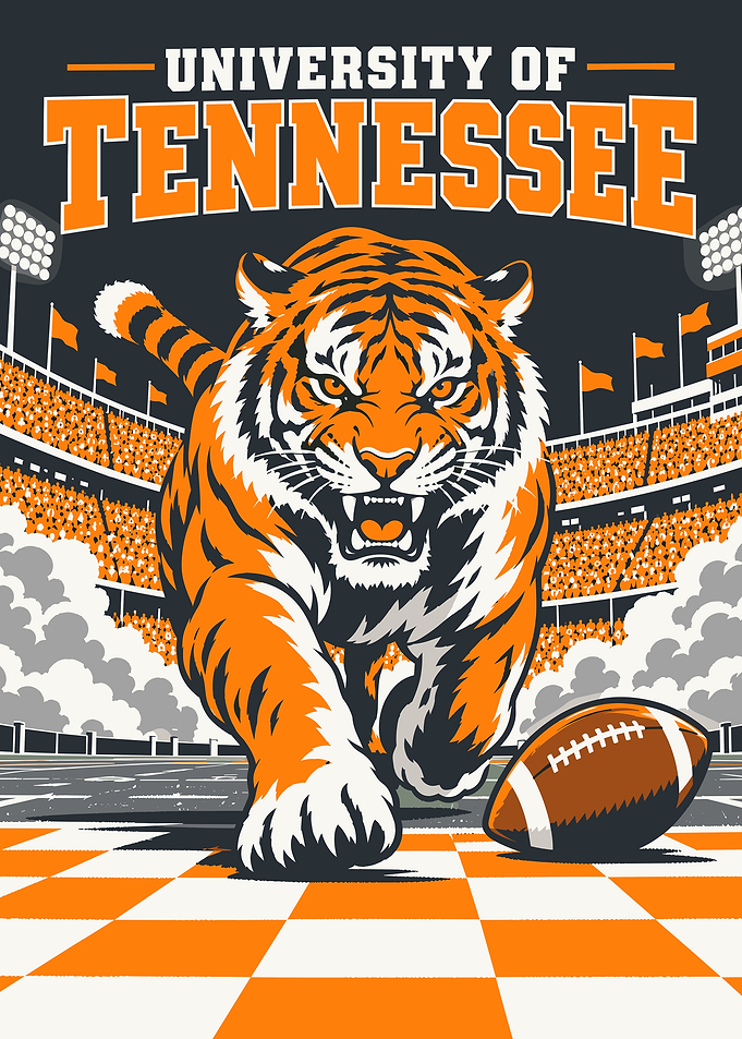 University of Tennessee Tiger Mascot Poster