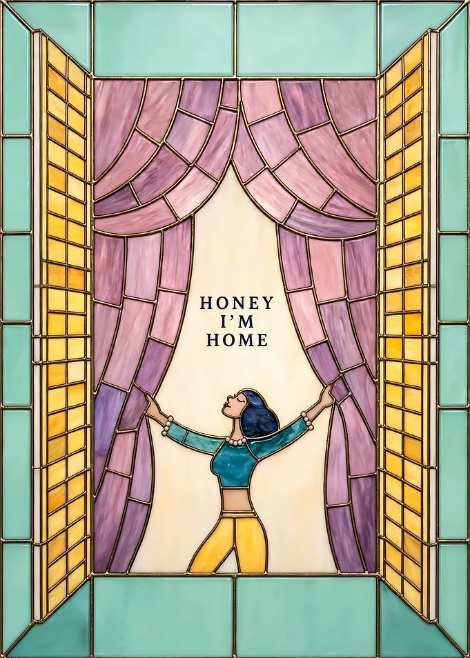 Honey I'm Home Stained Glass Art