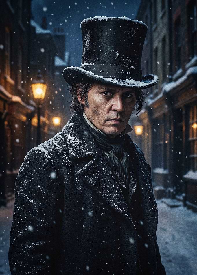 Victorian Gentleman Snow Poster