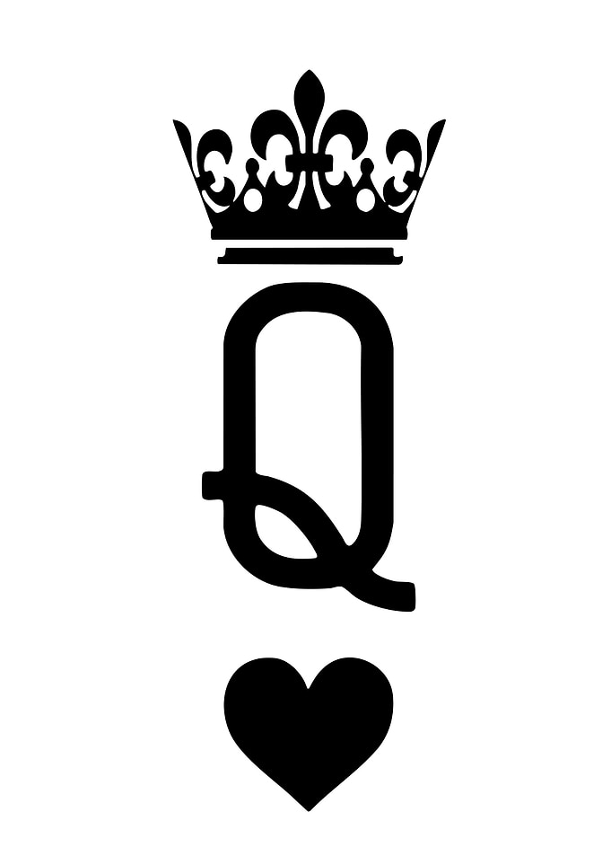 Queen of Hearts Playing Card Symbol