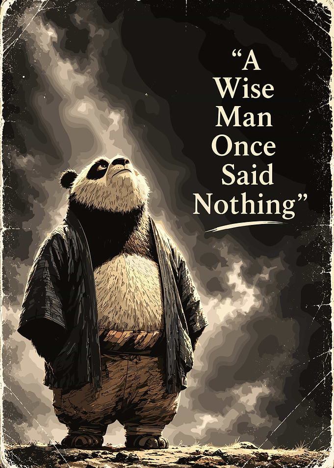 Wise Panda Inspirational Quote Poster
