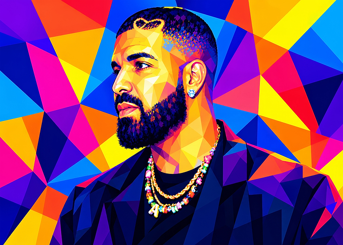 Drake Low Poly Pop Art Portrait