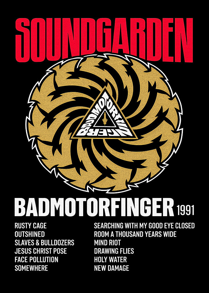 Soundgarden Badmotorfinger Album Art Poster