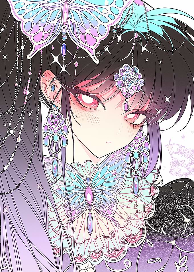 Ethereal Anime Girl with Butterfly Motif