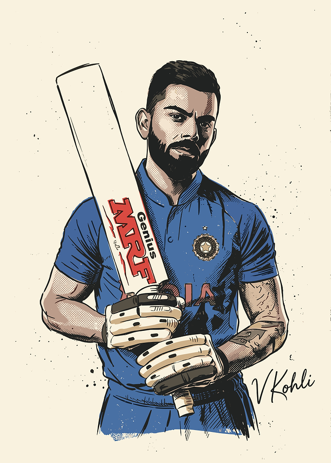 Virat Kohli Cricket Illustration