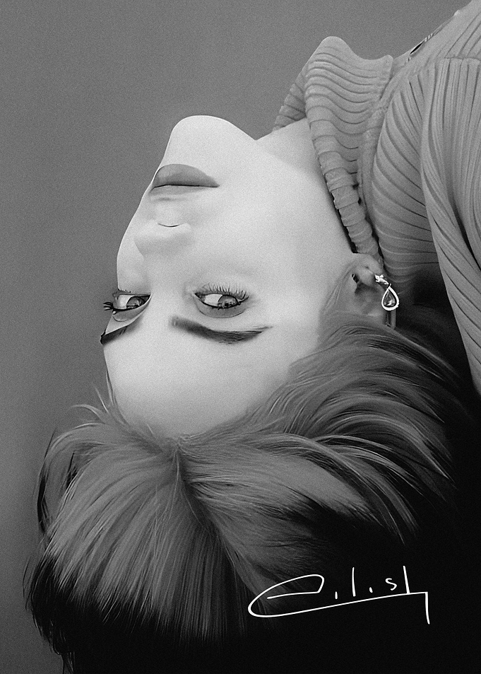 Billie Eilish Upside Down Portrait