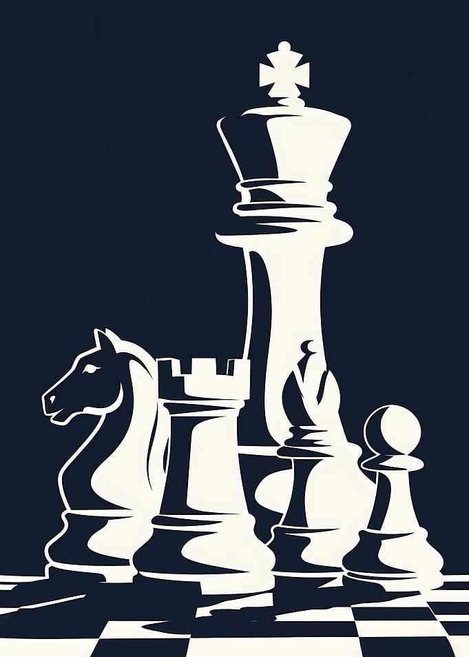Minimalist Chess Strategy Illustration