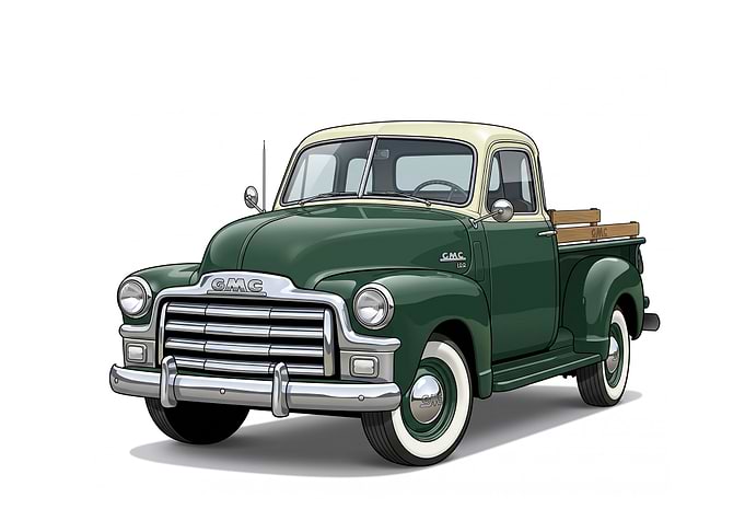Classic Green GMC Pickup Truck