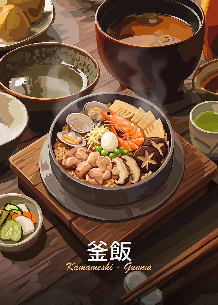 Traditional Japanese Kamameshi Rice Dish