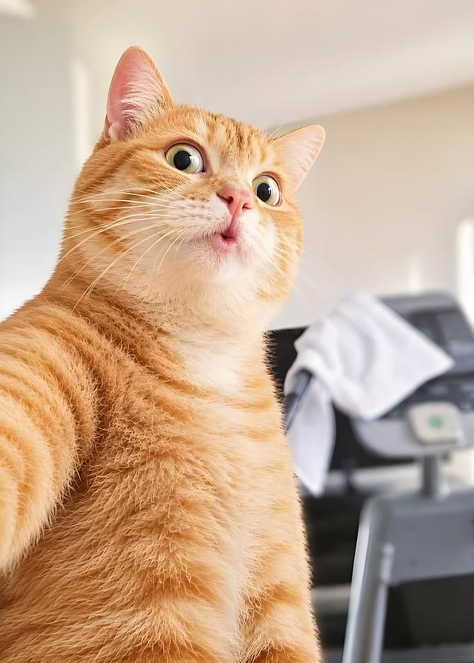 Funny Ginger Cat Taking a Selfie