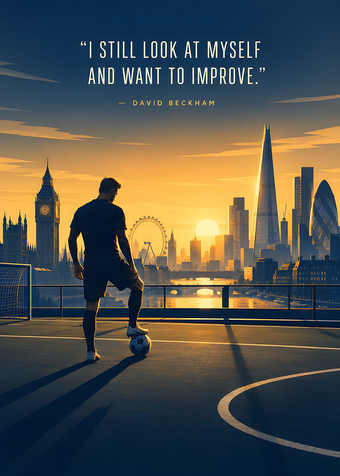 David Beckham Inspirational Soccer Poster