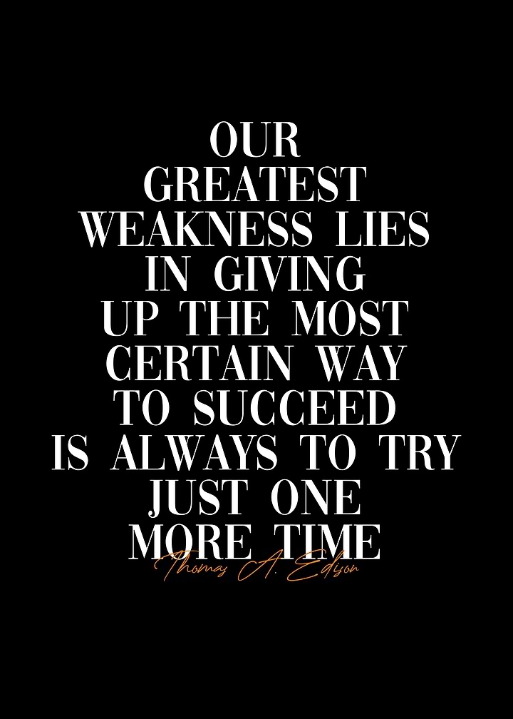 Thomas Edison Inspirational Quote Poster