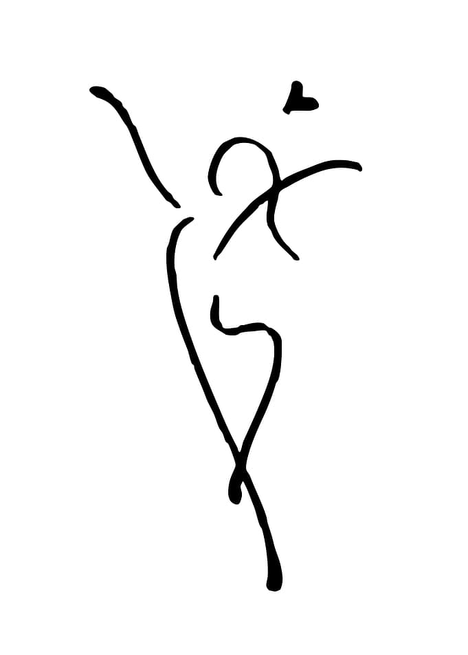 Minimalist Line Art Dancing Figure