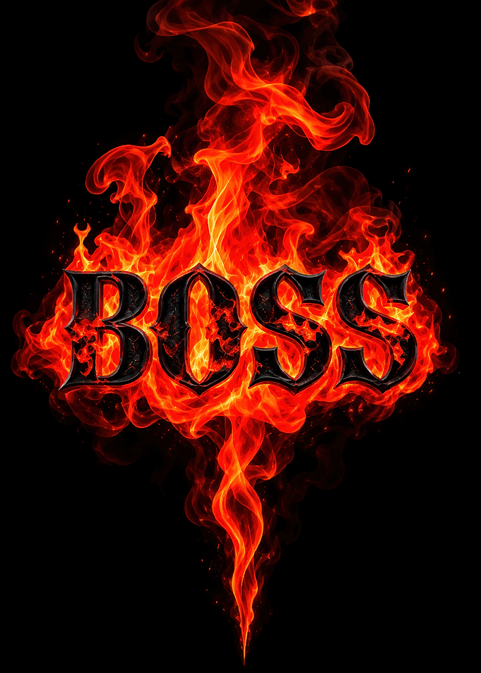 Fiery Boss Text Art