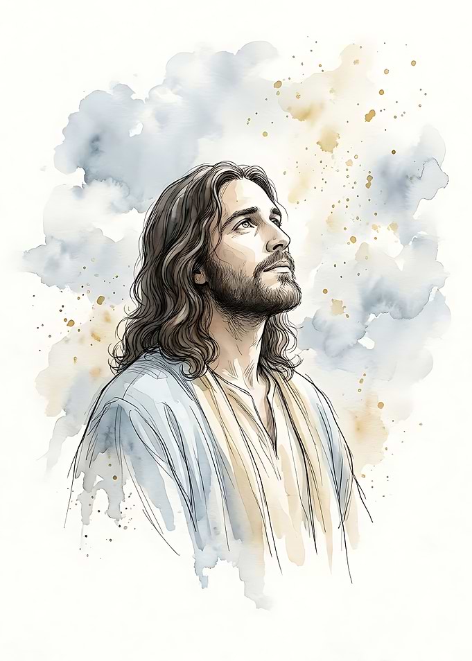 Watercolor Portrait of Jesus Christ