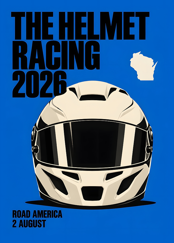 Racing Helmet Wisconsin Minimal Sport Poster