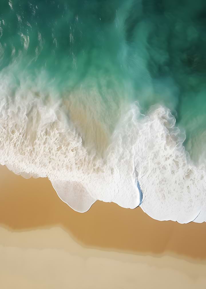 Aerial View of Tropical Beach Waves