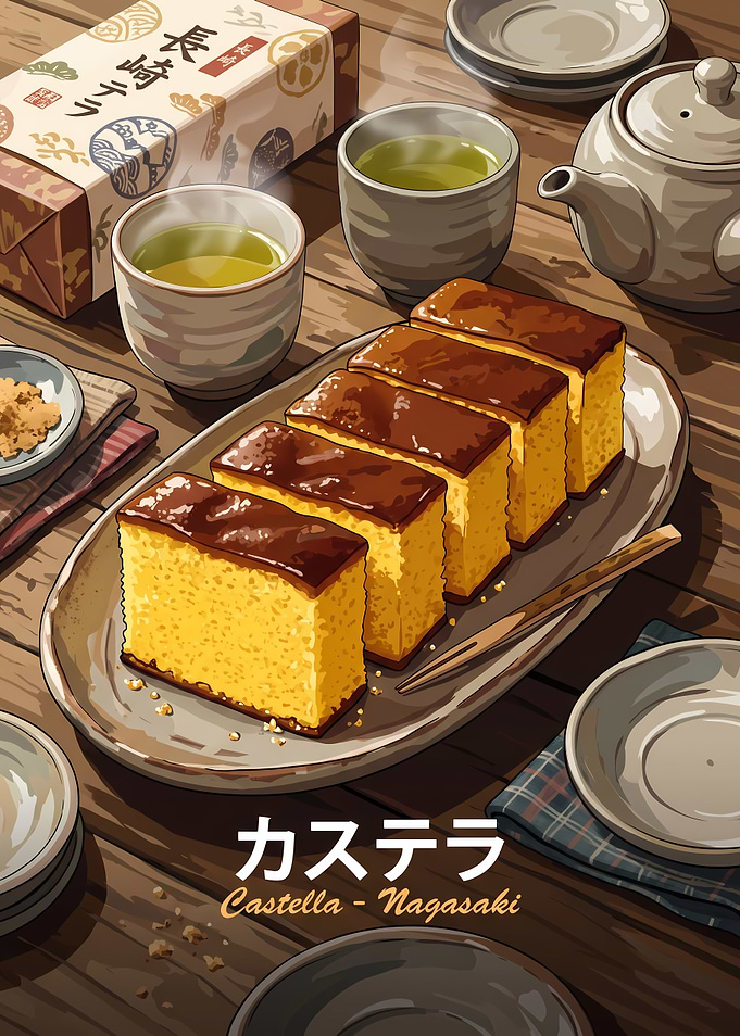 Traditional Japanese Castella Sponge Cake