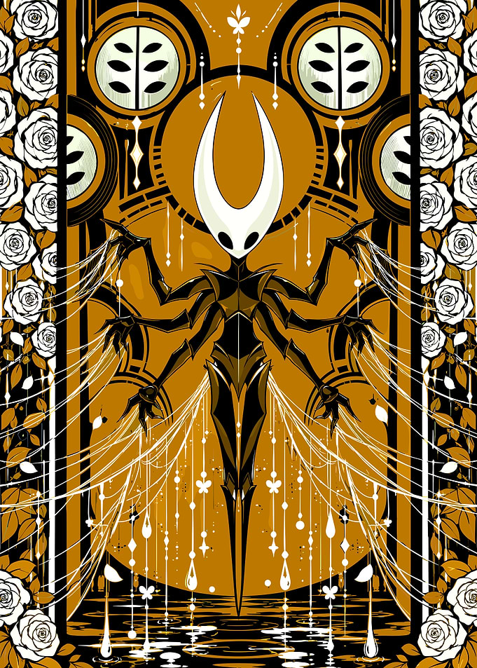 Hollow Knight Hornet Art Nouveau Poster