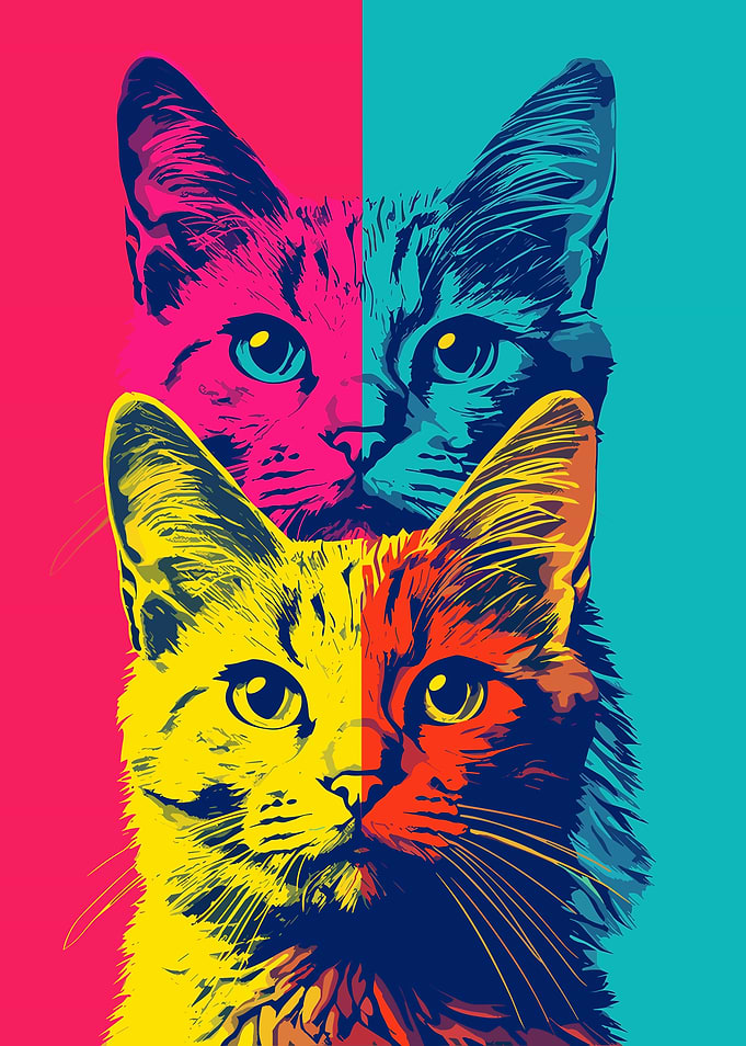 Pop Art Cat Portrait