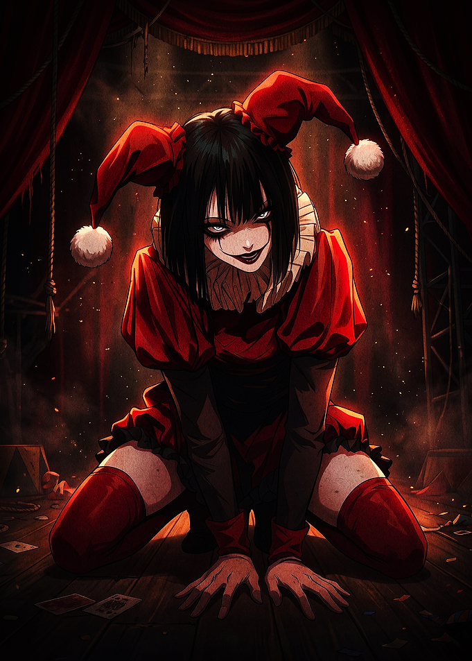 Sinister Jester Girl on Stage