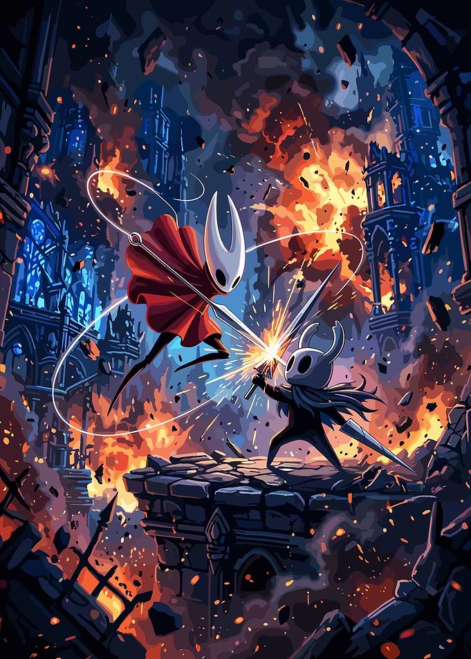Hollow Knight and Hornet Battle
