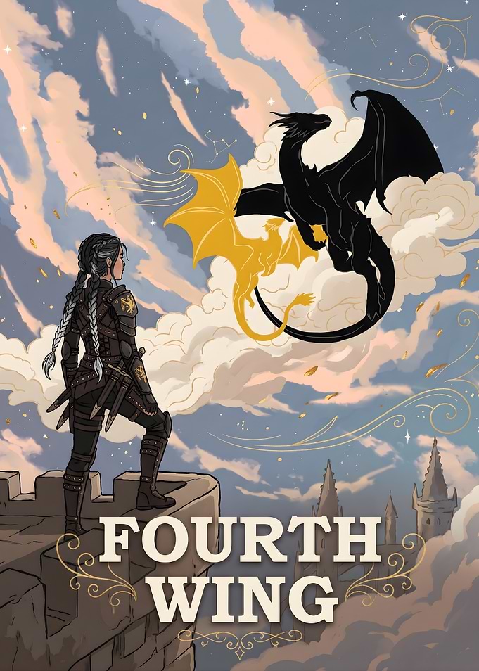 Fourth Wing Fantasy Book Art